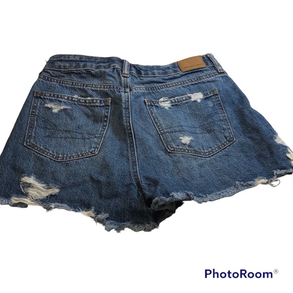 American Eagle Denim Mom Shorts Comfort Stretch Waist Band Size  4 Distressed - Picture 9 of 10